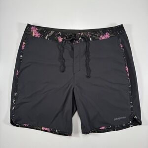 PATAGONIA Hydropeak SP Boardshorts Ink Black w/Faria Multi Floral Print Mens 36